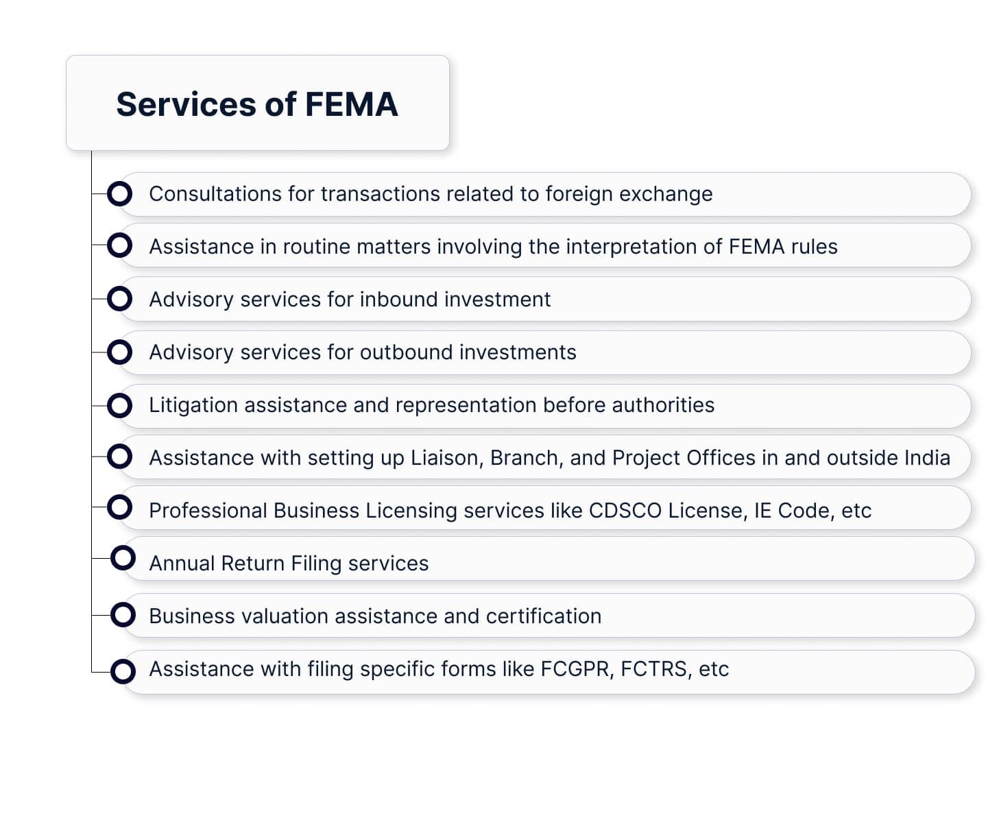 A list of services offers by FEMA